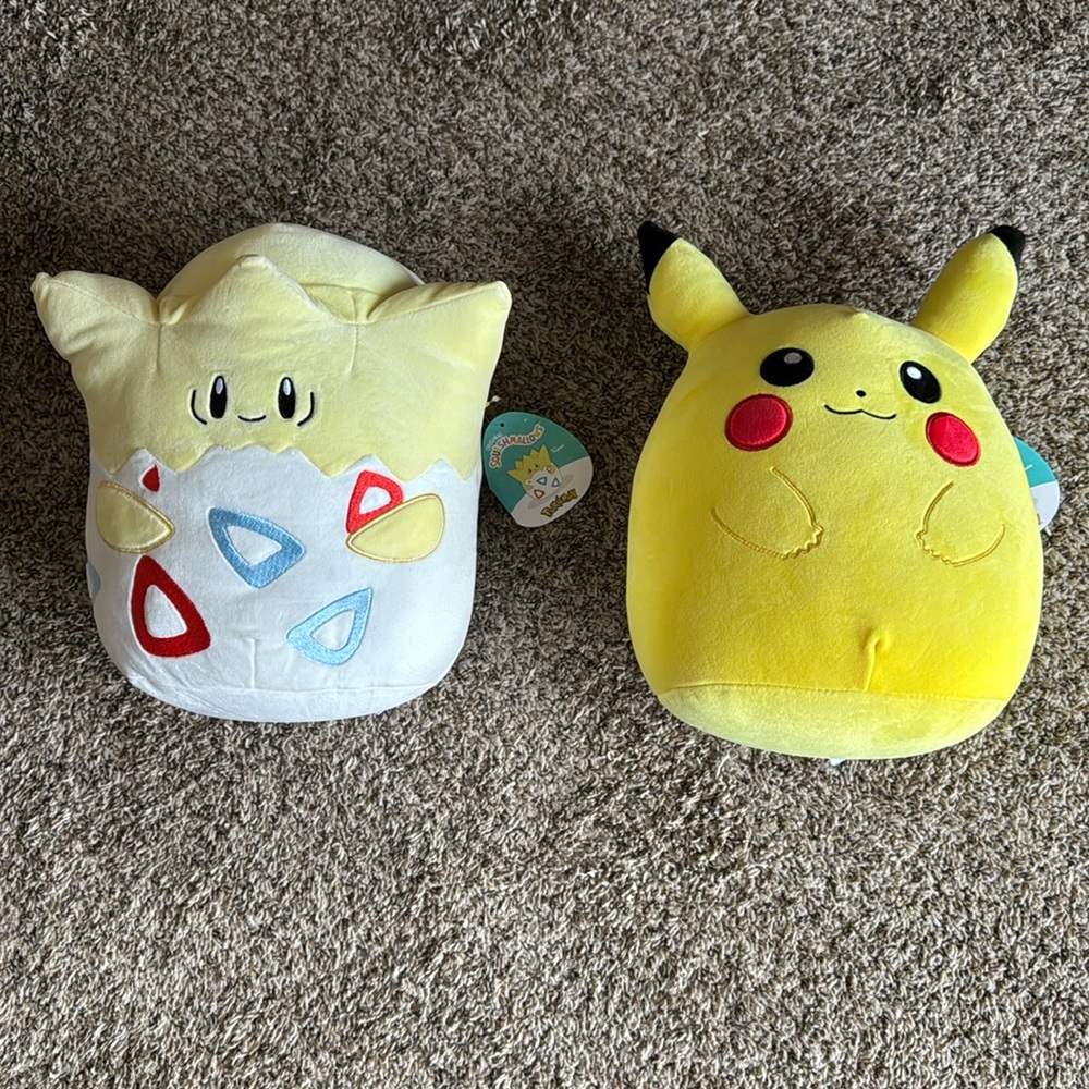 NWT Pokémon Squishmallow Pikachu and Togepi‎ 10”